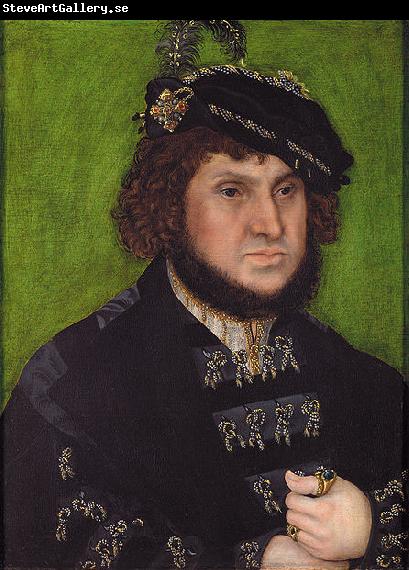 Lucas Cranach Part of a diptych with the portrait of his son, Johann Friedrich the Magnanimous